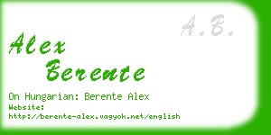 alex berente business card